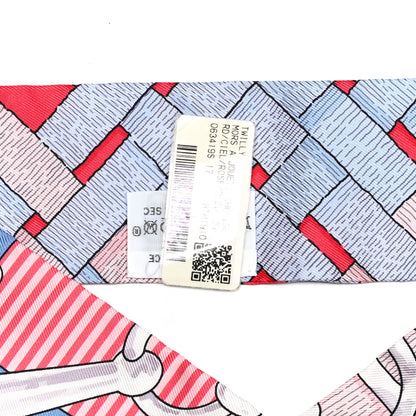 Hermes Silk Mors a Jouets Chemise Twilly Ciel Rose Blue Jean 3 of 4