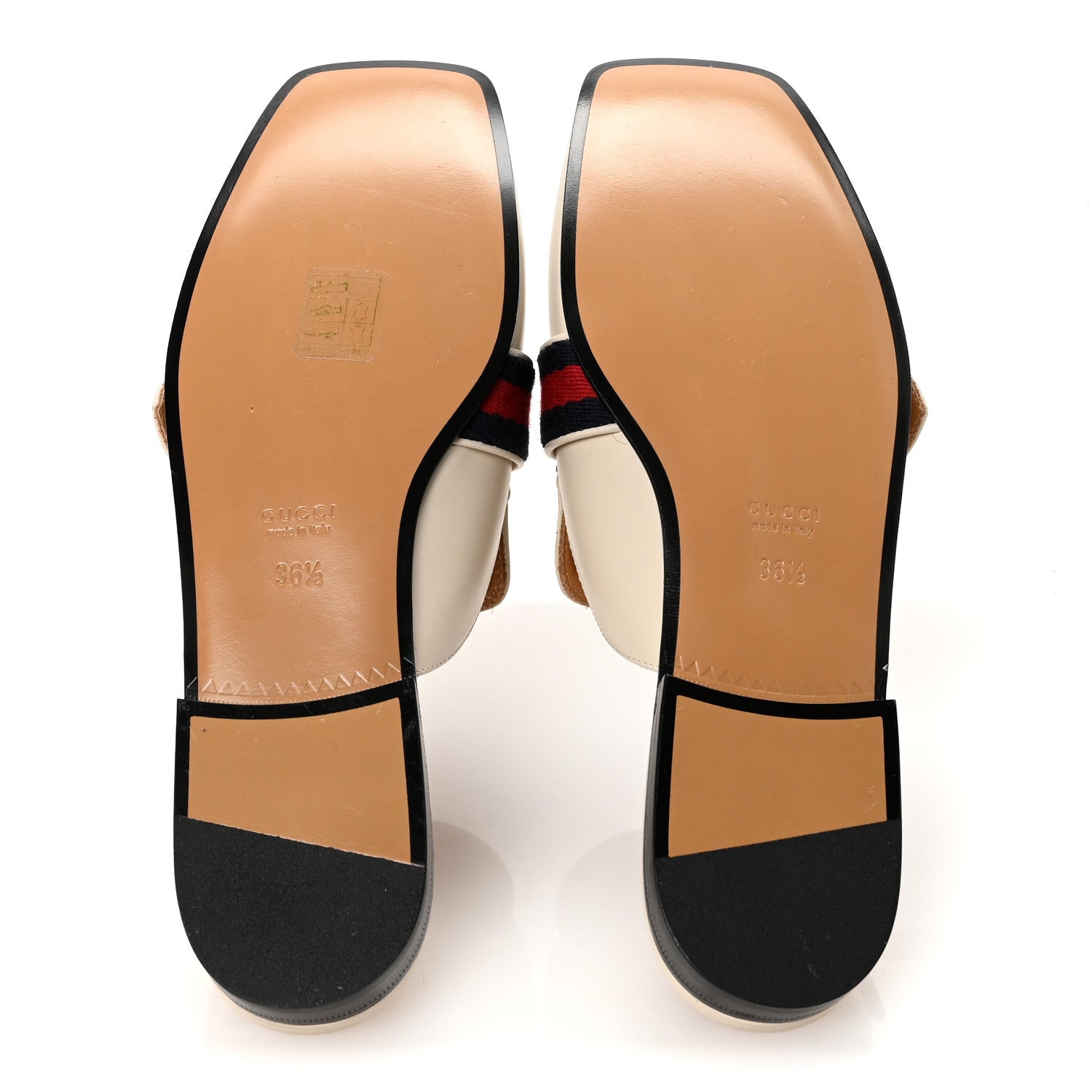 Gucci Calfskin Web Womens Peyton GG Slippers 36.5 Mystic White 6 of 10