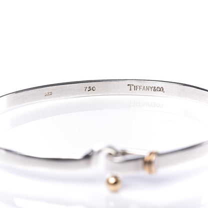 Tiffany Sterling Silver 18K Yellow Gold Hook Eye Bangle Bracelet 4 of 5