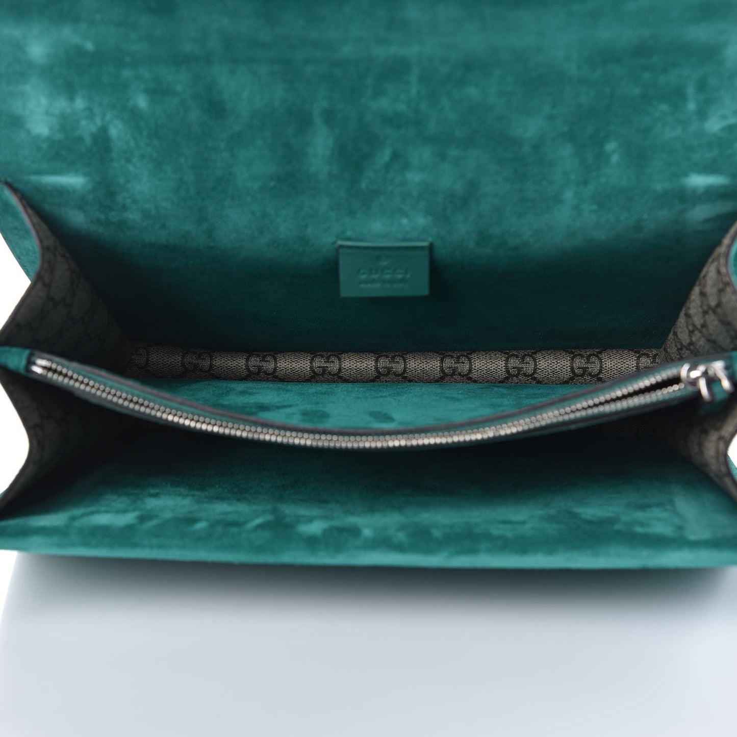 GG Supreme Monogram Embroidered Medium Dionysus Shoulder Bag Emerald