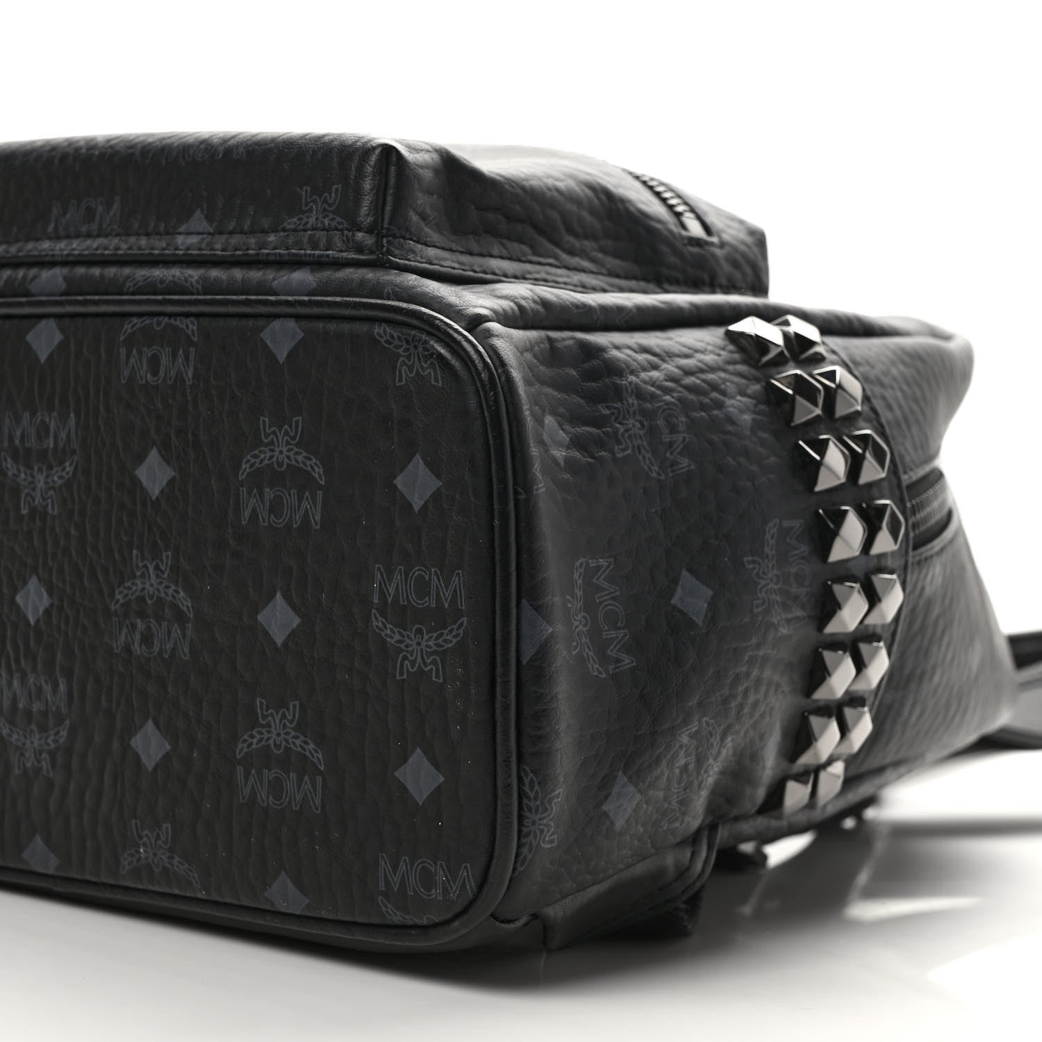MCM Visetos Small Side Stud Stark Backpack Black 8 of 9