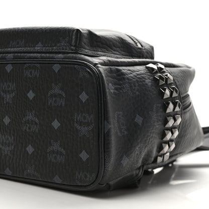 MCM Visetos Small Side Stud Stark Backpack Black 8 of 9