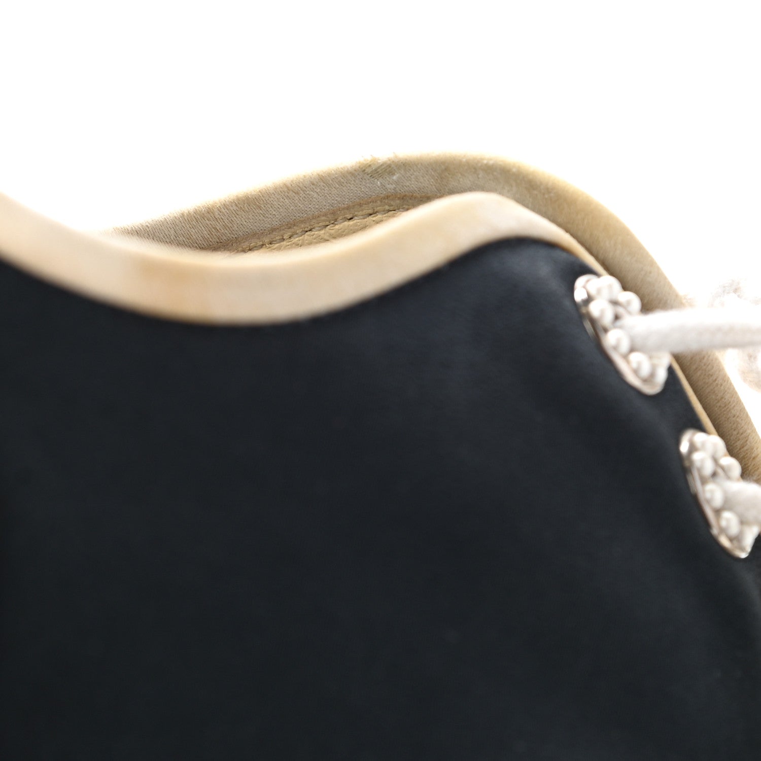 Chanel Silk Crepe Suede Calfskin Lace Up Wedge Espadrilles 35 Navy Grey 19 of 19