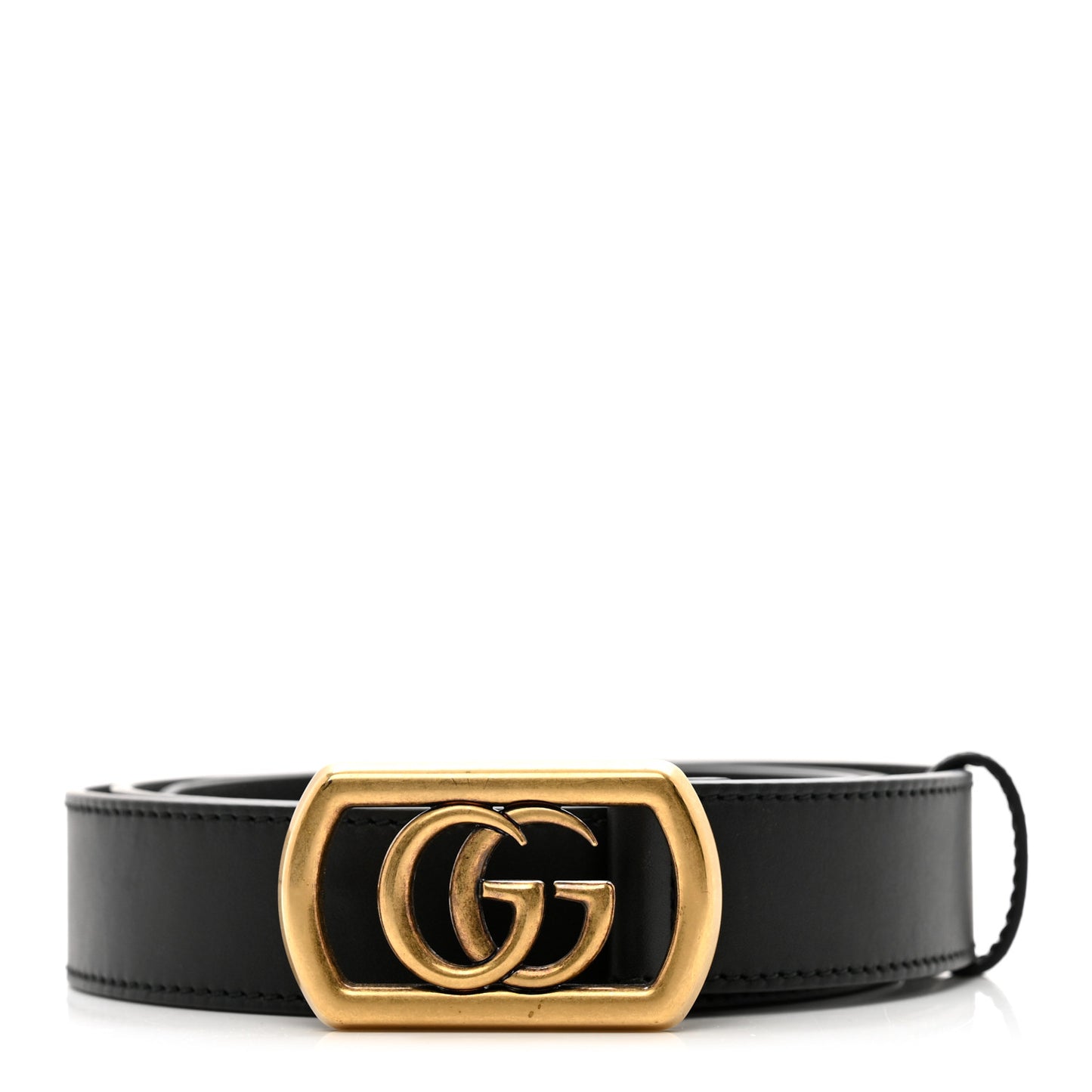 Calfskin Framed Double G Belt 95 38 Black