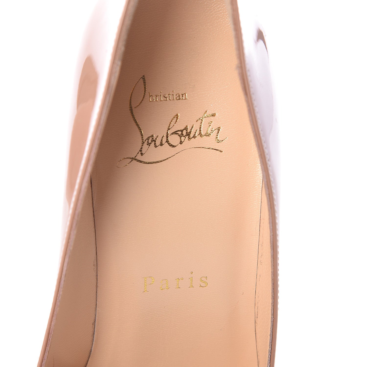 Christian Louboutin Patent Pigalle Follies 100 Pumps 35.5 Nude 6 of 9