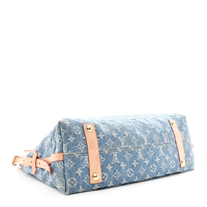 Louis Vuitton Monogram Denim CarryAll MM Blue 5 of 11