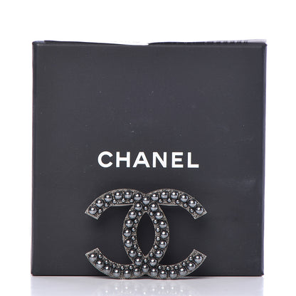 Chanel Ruthenium Pearl CC Brooch Dark Grey 5 of 5