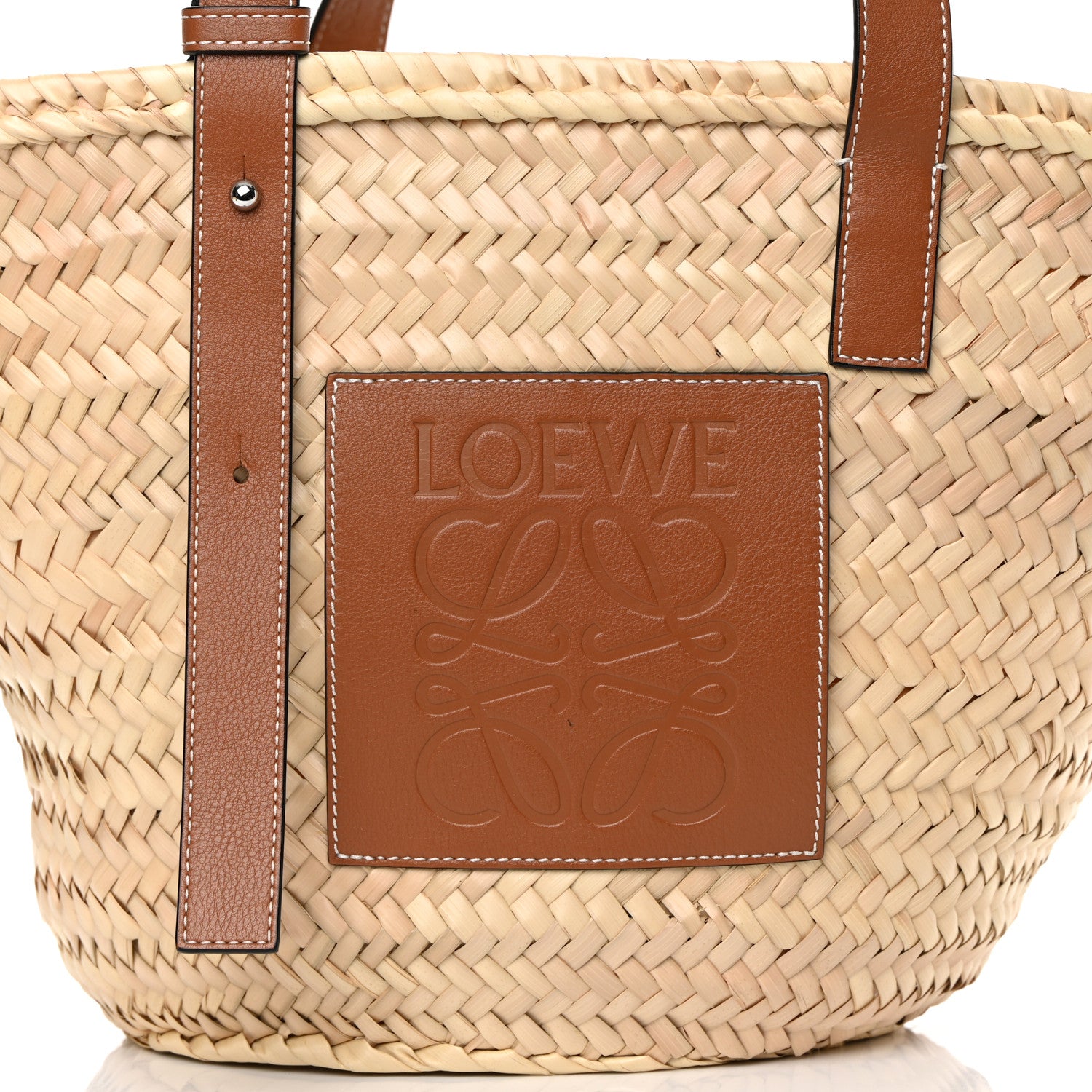 Loewe Raffia Basket Tote Bag Natural Tan 5 of 12