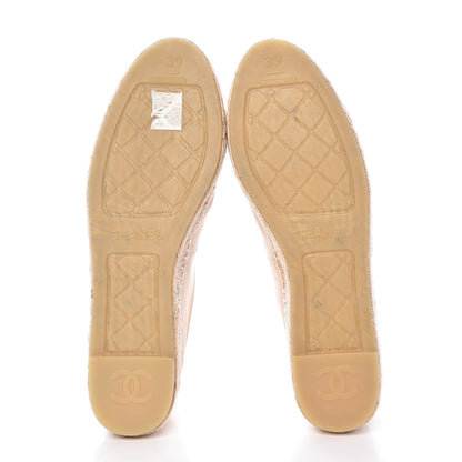 Chanel Lambskin CC Espadrilles 39 Beige Black 5 of 12