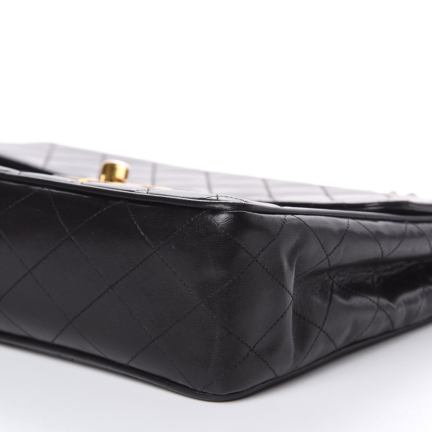 Lambskin Quilted Jumbo Single Flap Black