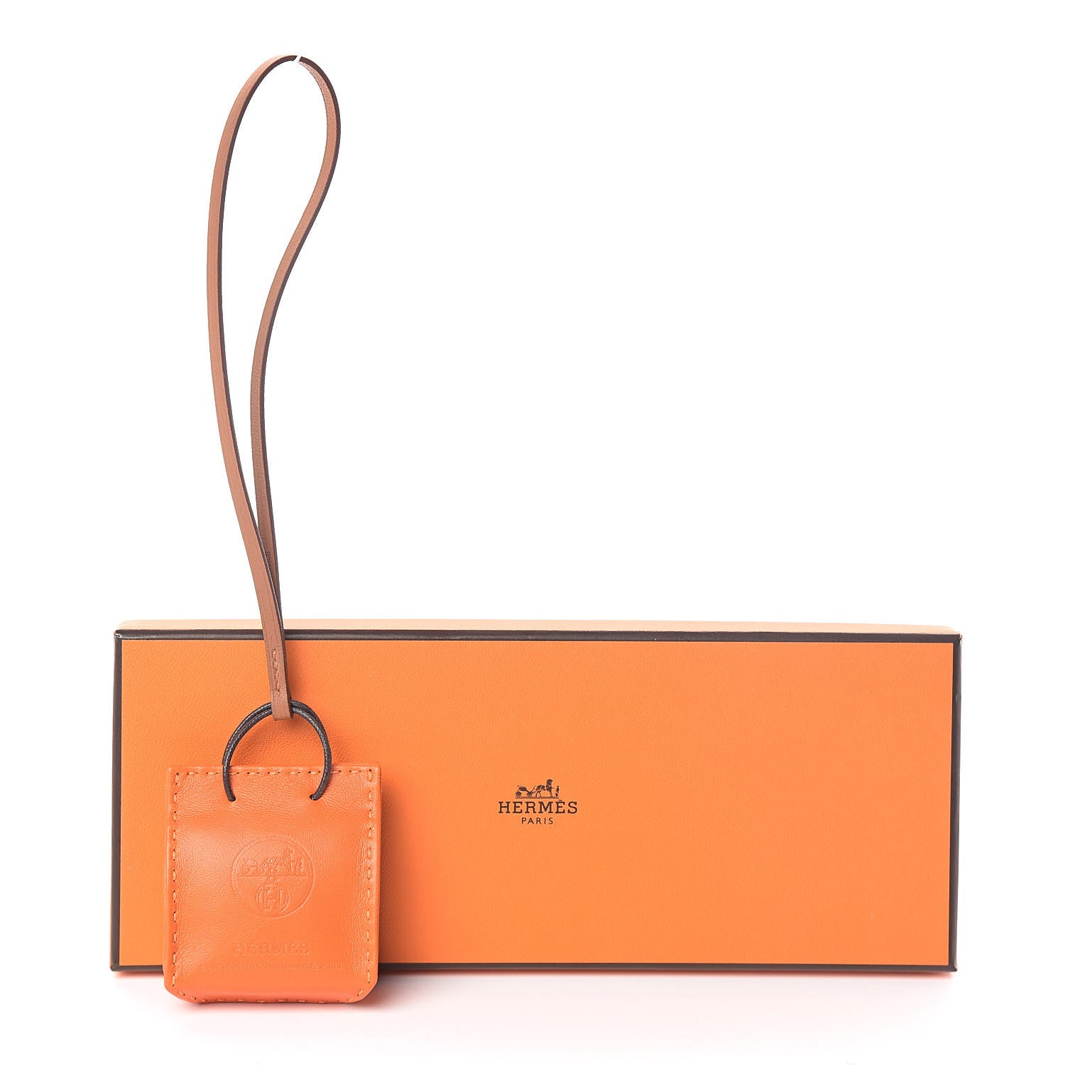 Hermes Milo Lambskin Swift Shopping Bag Charm Feu Gold 3 of 3