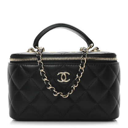 Chanel Lambskin Quilted Trendy Small Top Handle Vanity Case With Chain Black 1 of 10