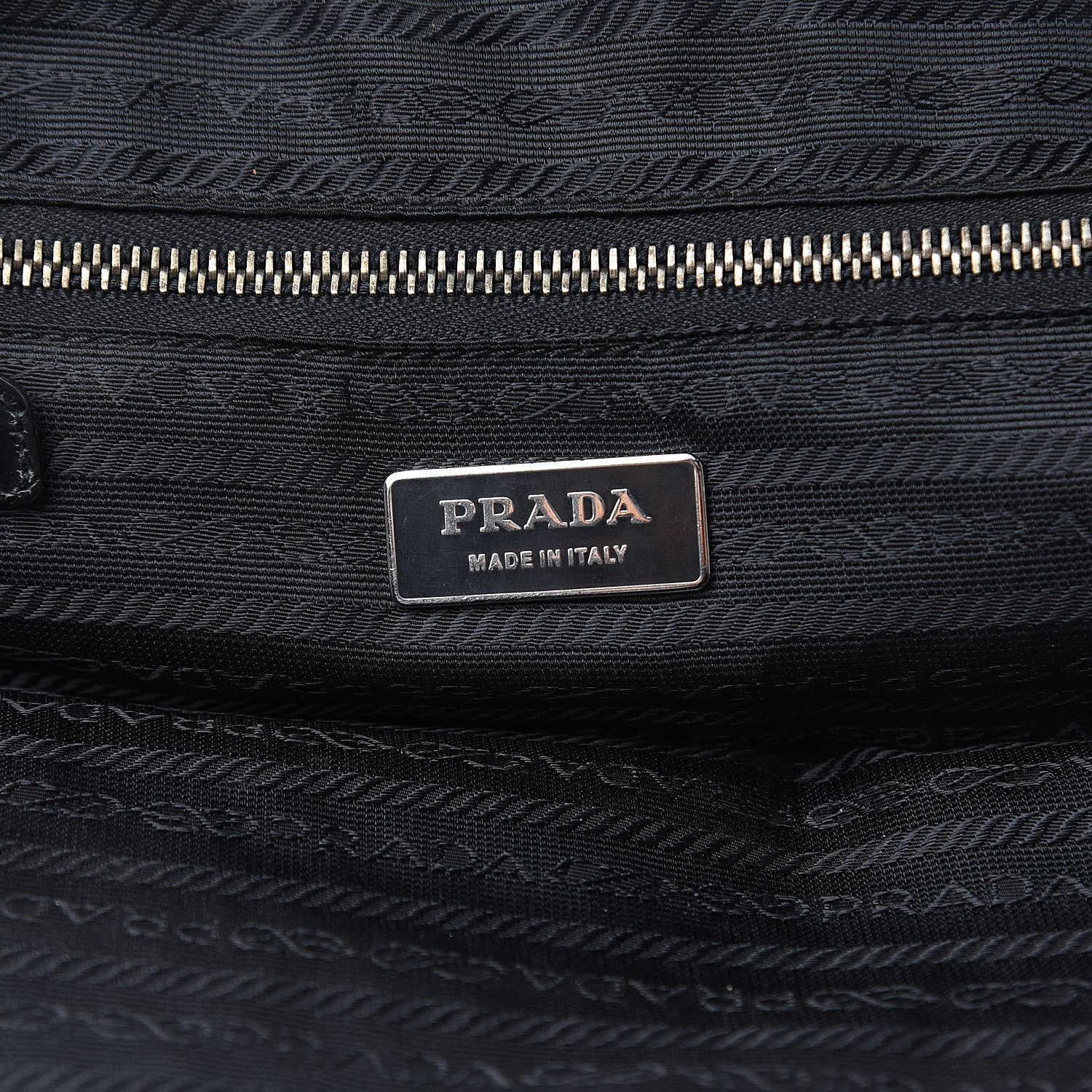 Prada Shiny Calfskin Crocodile Embossed Tote Black 6 of 17