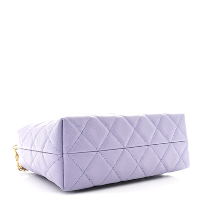 Chanel Caviar Quilted Chanel Way Clutch With Chain Light Purple 4 of 11