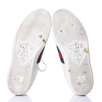 Gucci Calfskin Ayers Web Tiger Embroidered Mens Ace Sneakers 8 White Green Red 7 of 10