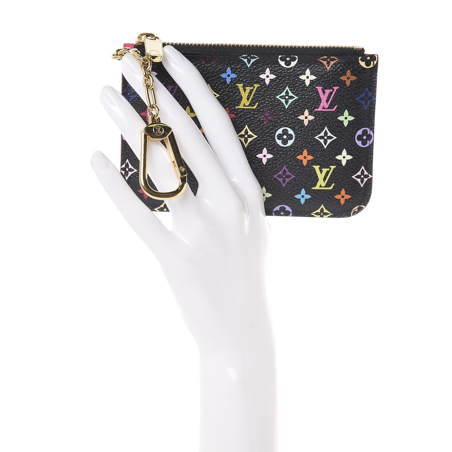 Louis Vuitton Monogram Multicolor Key Pouch Black Grenade 2 of 9