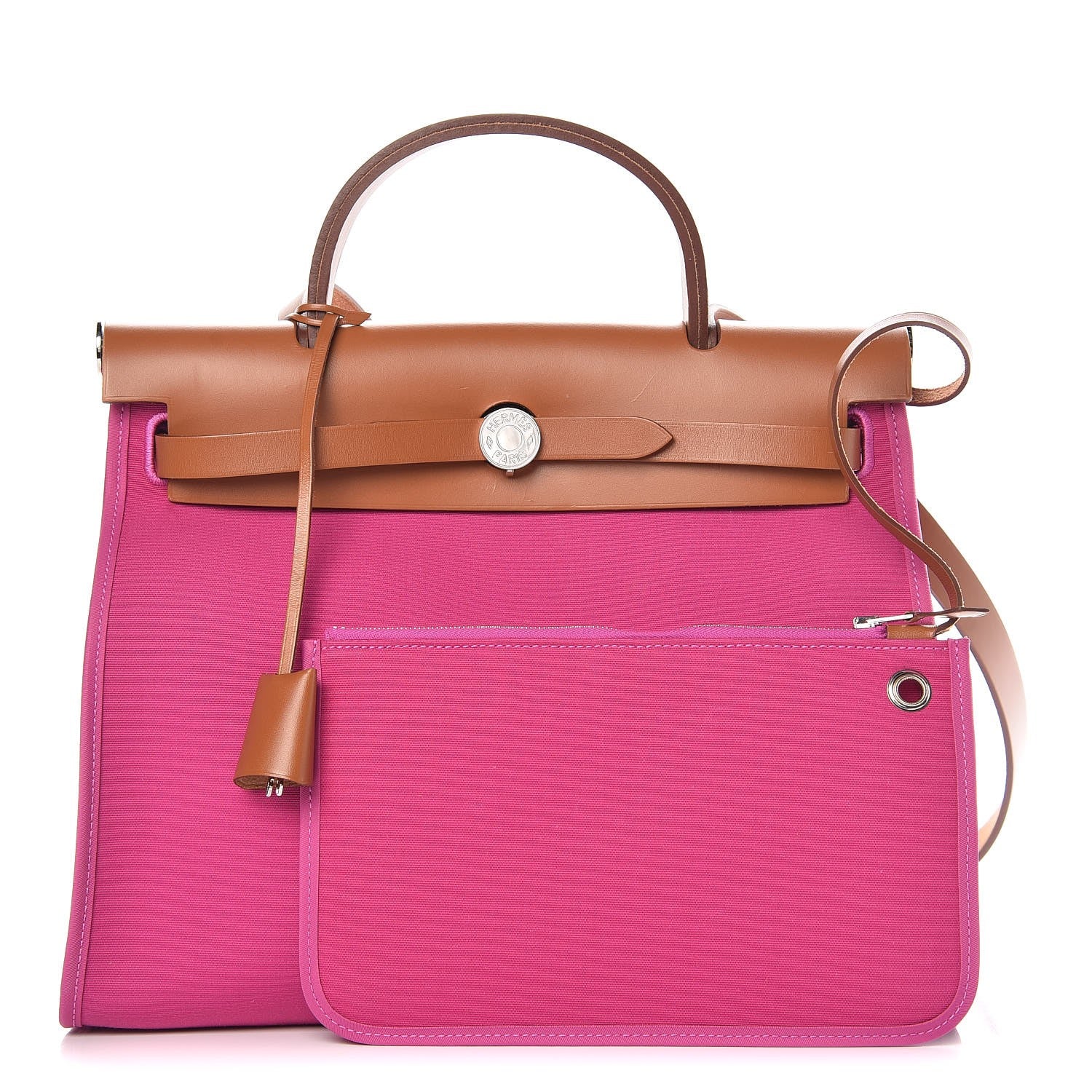 Hermes Vache Hunter Toile Herbag Zip 31 PM Magnolia Fauve 3 of 9