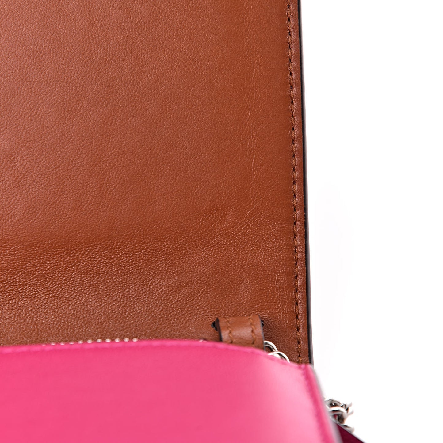 Lambskin Emblem Chain Wallet Cyclamen