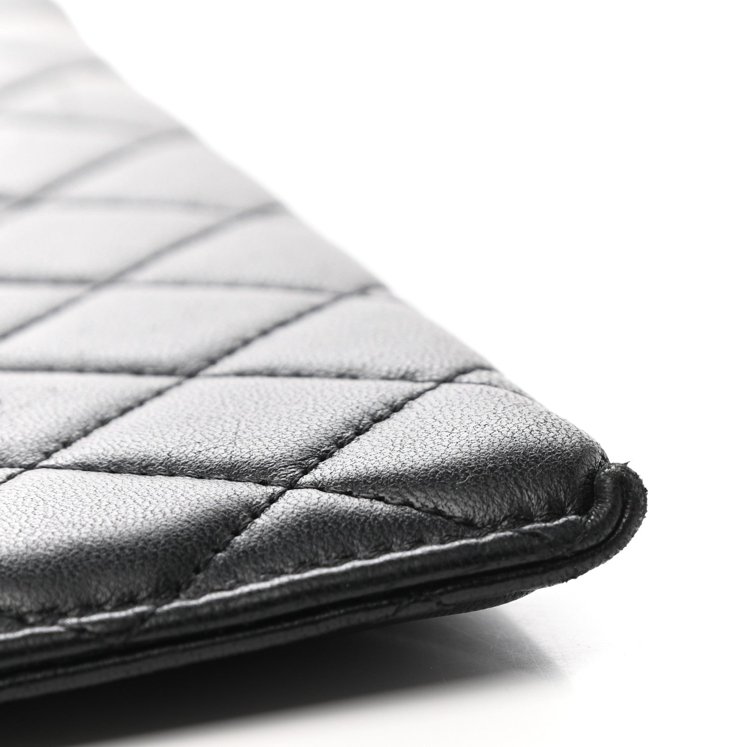 Chanel Lambskin Quilted Zip Pouch Black 10 of 10