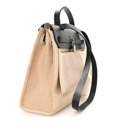 Hermes Toile GM Vache Calfskin Herbag 30 PM Natural Black Natural Black 3 of 10