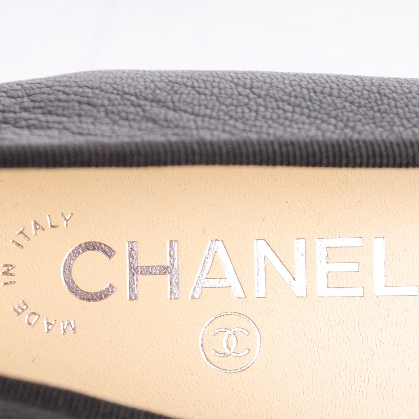 Patent Goatskin Cap Toe Ballerina Flats 36 Grey