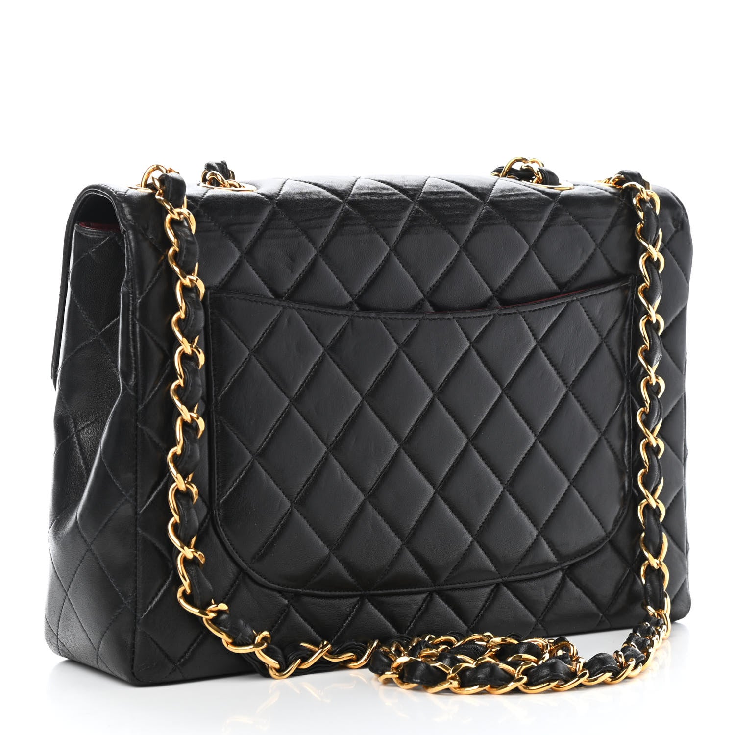 Chanel Lambskin Quilted XL Jumbo Single Flap Black 2 of 5