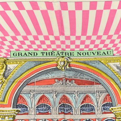 Hermes Silk Grand Theatre Nouveau Scarf 90 White Rose Jaune Pale 5 of 6