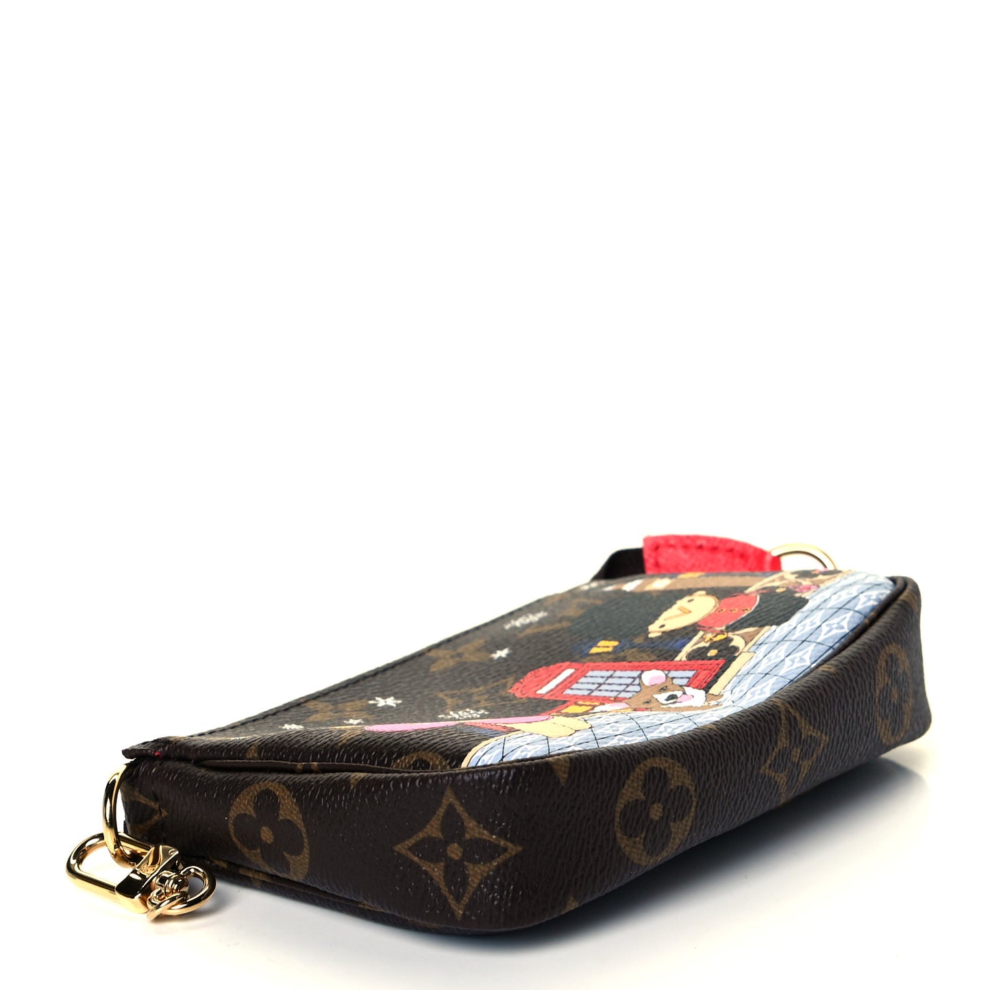 Monogram 2021 Christmas Animation London Mini Pochette Accessories Red