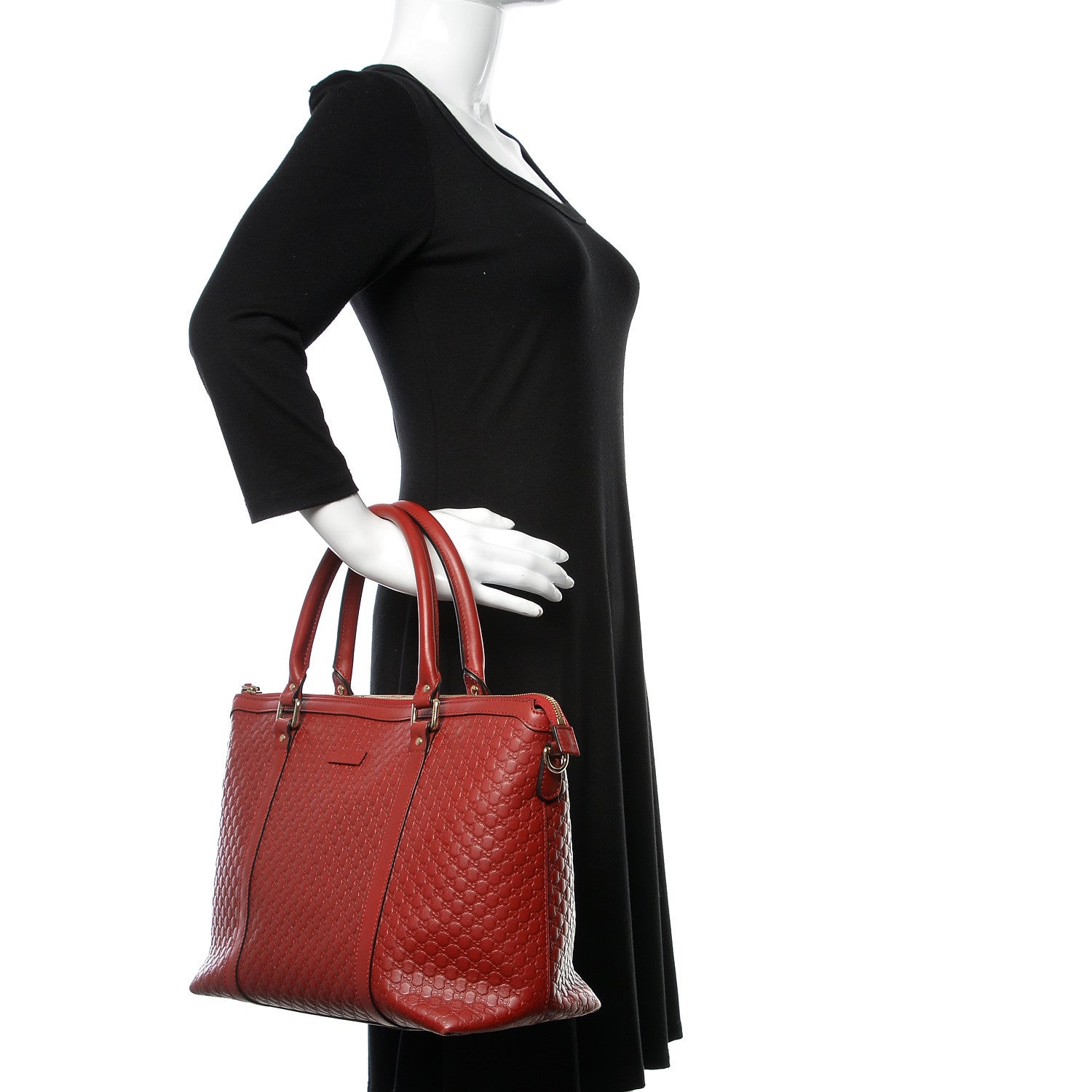 Gucci Soft Microguccissima Medium Zippered Satchel Rosso 2 of 12