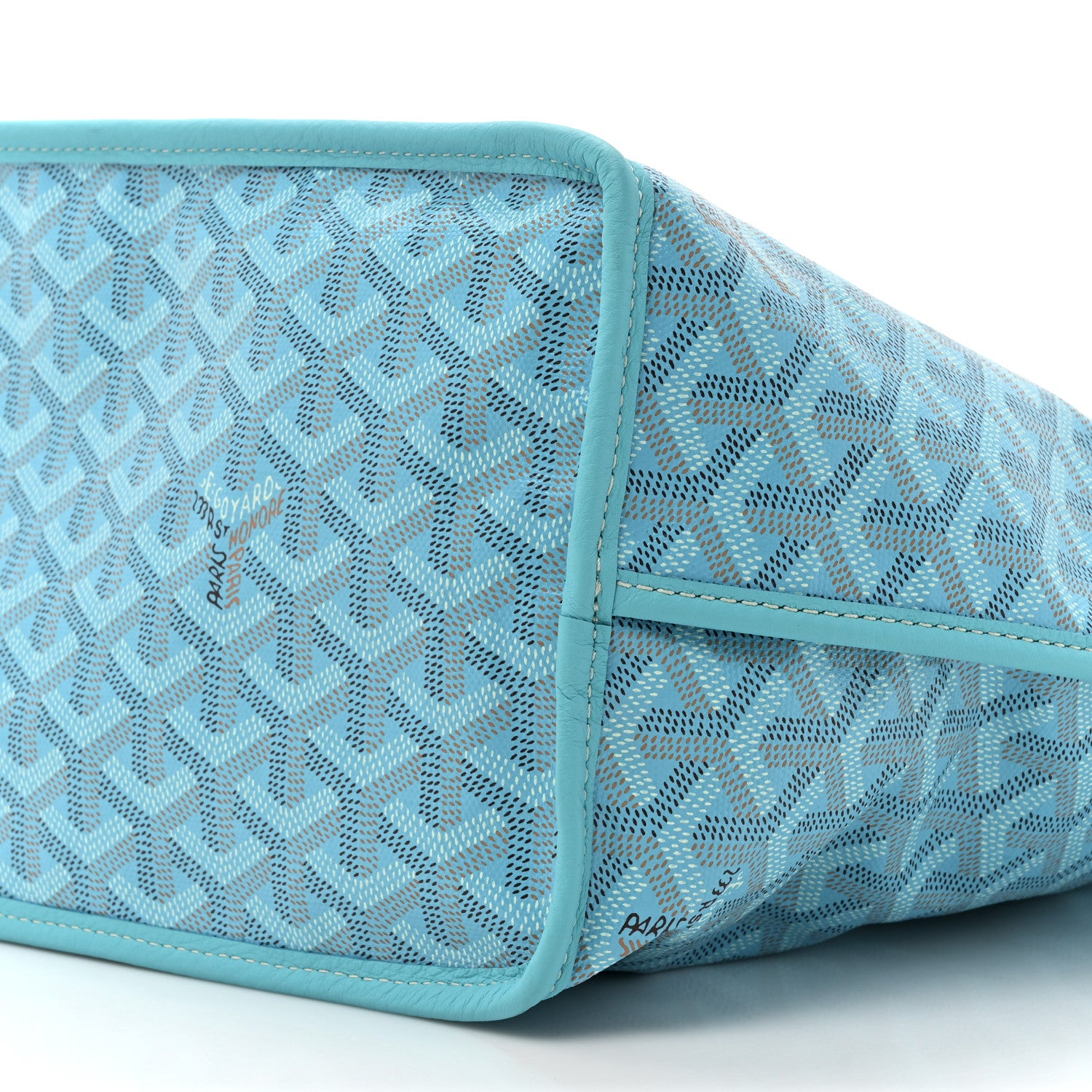 Goyard Goyardine Embroidered Seahorse Reversible Anjou PM Turquoise 14 of 17
