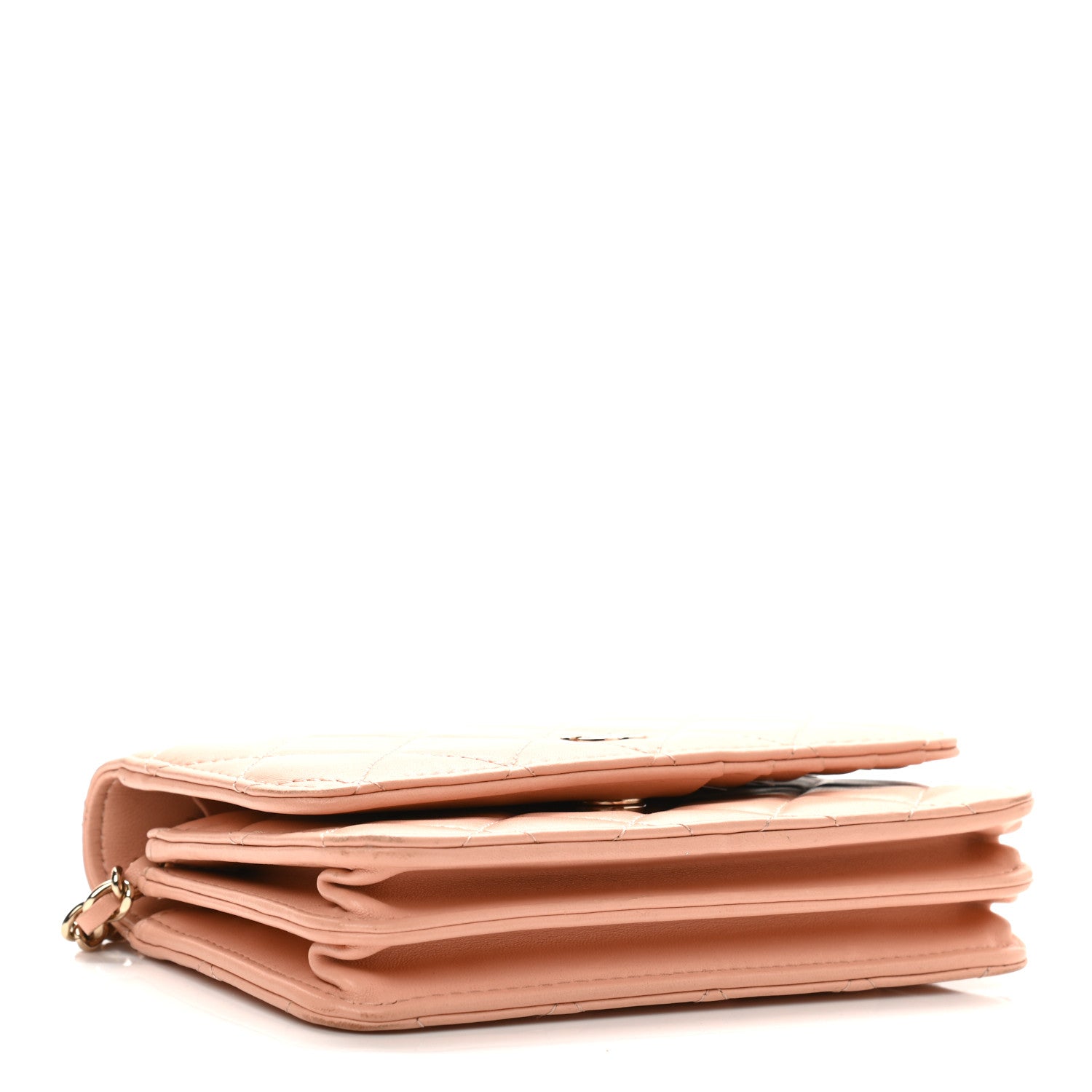 Chanel Lambskin Quilted Mini Wallet On Chain WOC Light Pink 4 of 12