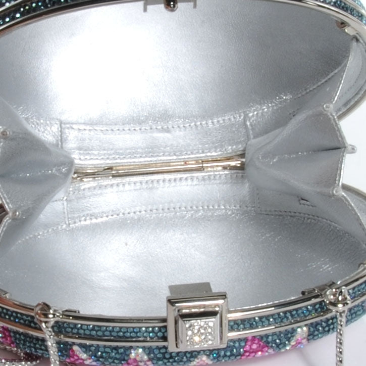 Judith Leiber Swarovski Crystal Flower Minaudiere Clutch 5 of 6