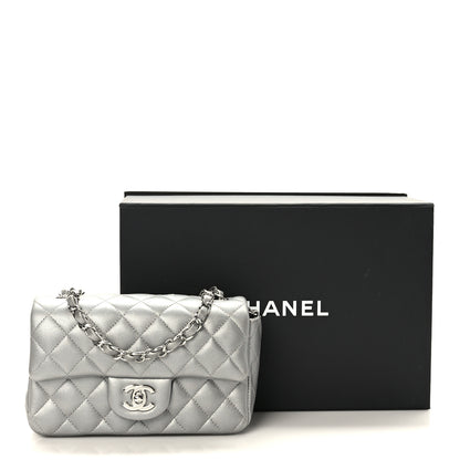 Chanel Metallic Lambskin Quilted Mini Rectangular Flap Silver 11 of 11