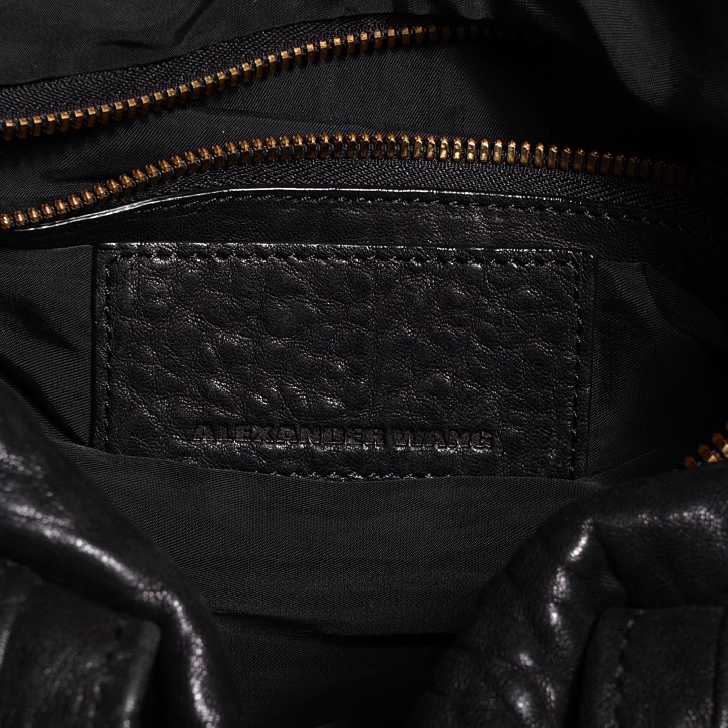 Pebbled Lambskin Rocco Black Antique Brass Hardware