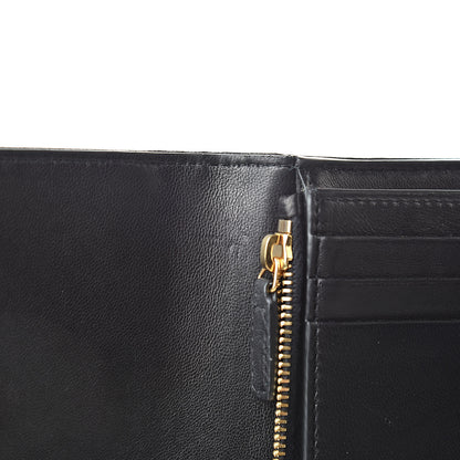 Saint Laurent Lambskin Matelasse Monogram Vicky Tri-Fold Wallet Black 9 of 10