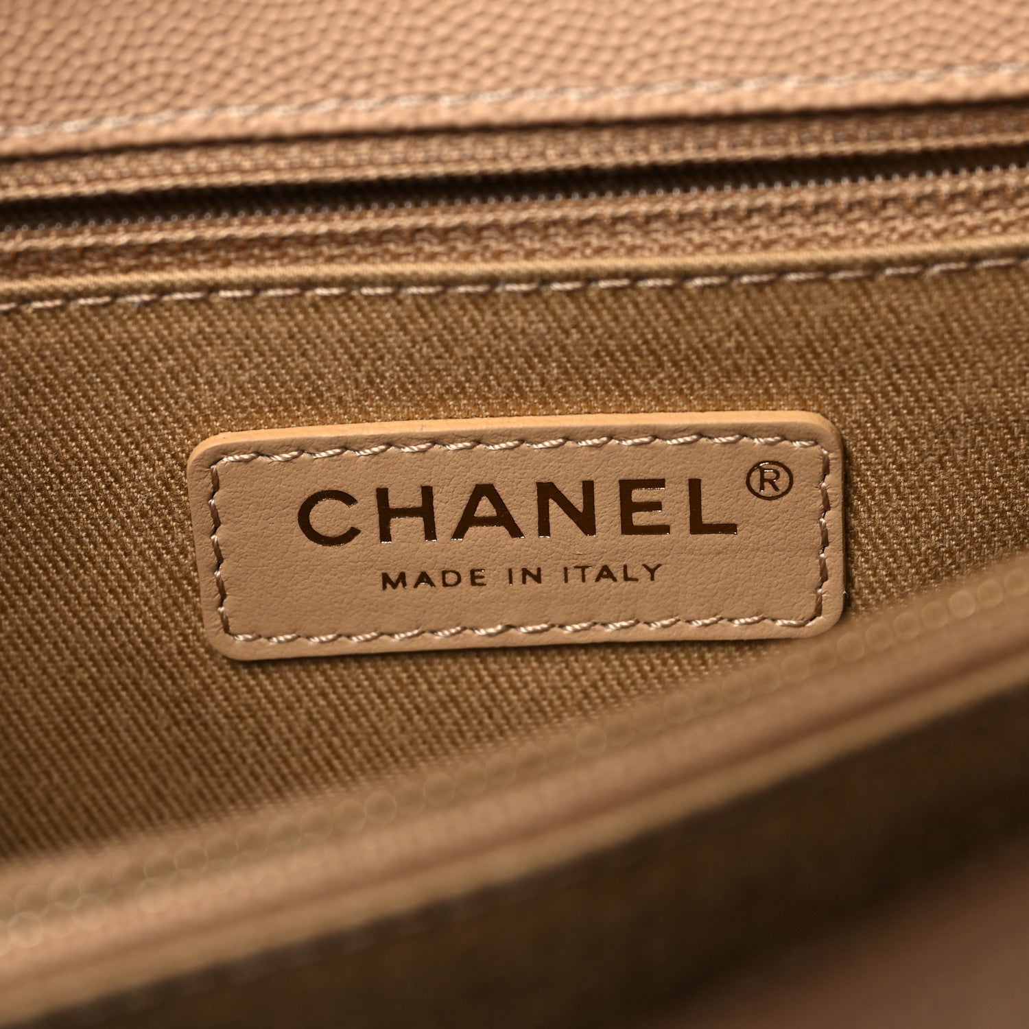 Chanel Caviar Chevron Quilted Small Coco Handle Flap Beige 6 of 12