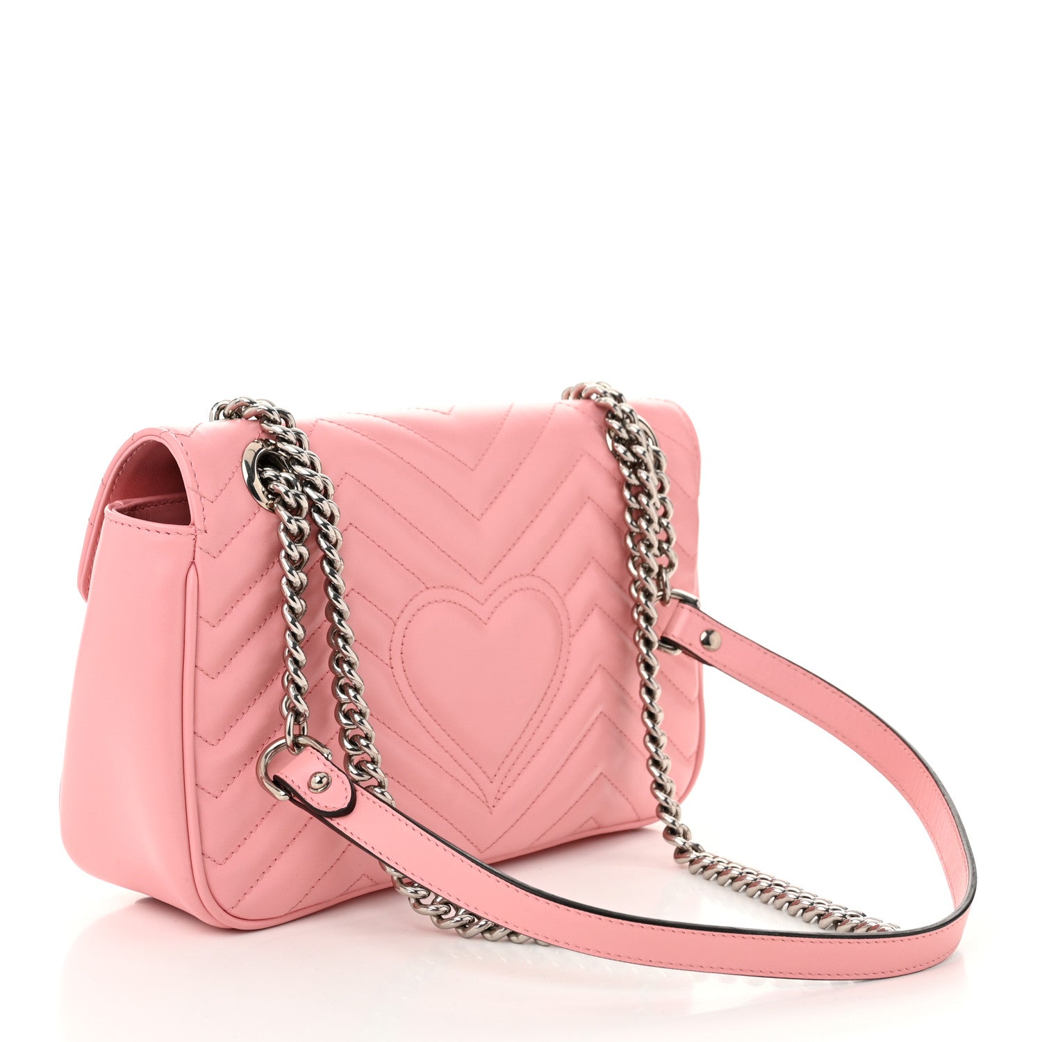 Gucci Calfskin Matelasse Medium GG Marmont Shoulder Bag Wild Rose 3 of 10