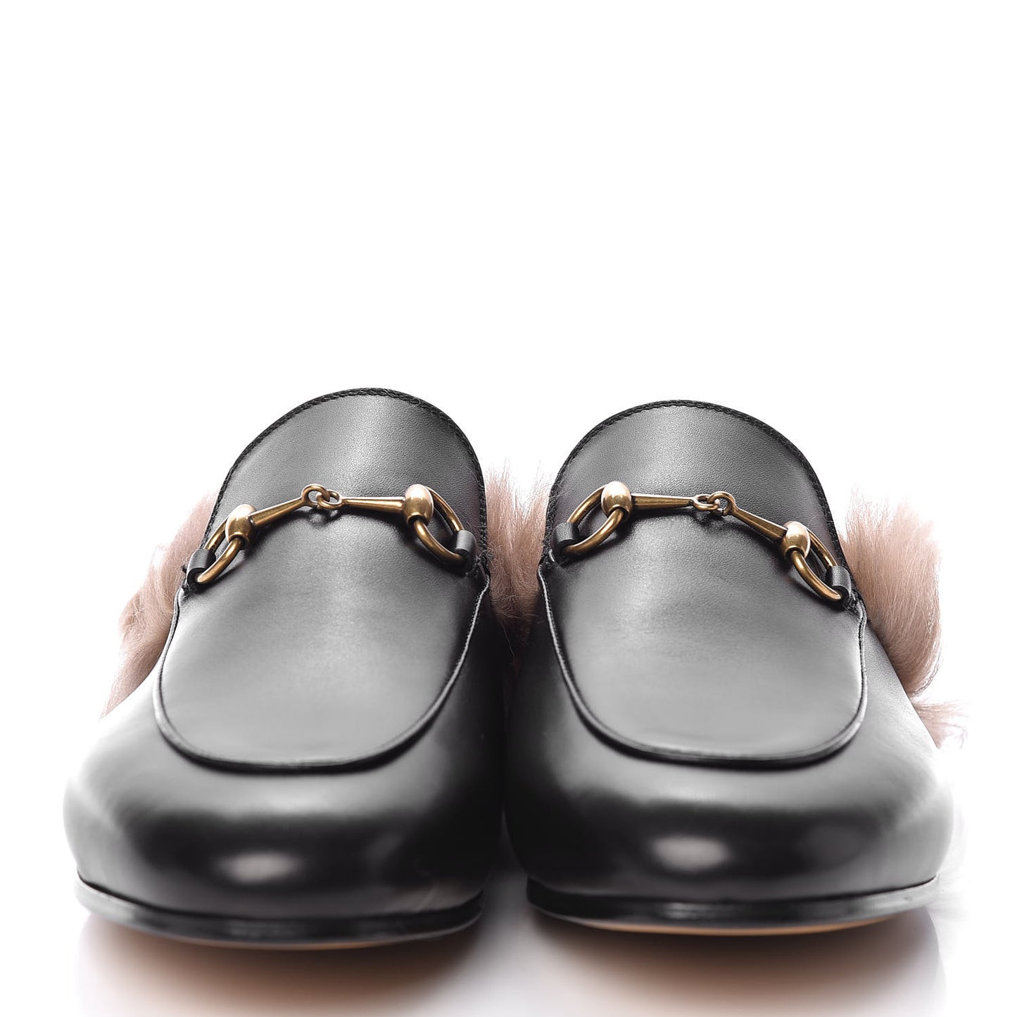Calfskin Fur Womens Princetown Slippers 39 Black