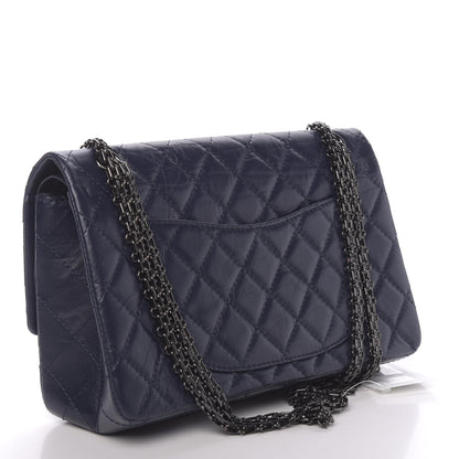Chanel Aged Calfskin Quilted 2.55 Reissue 226 Flap Navy Blue 3 of 11