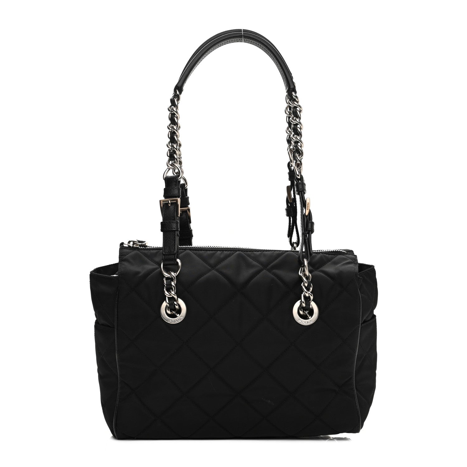 Prada Nylon Tessuto Quilted Chain Shoulder Bag Black 1 of 10