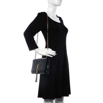 Saint Laurent Smooth Calfskin Medium Classic Monogram Kate Tassel Satchel Black 2 of 10