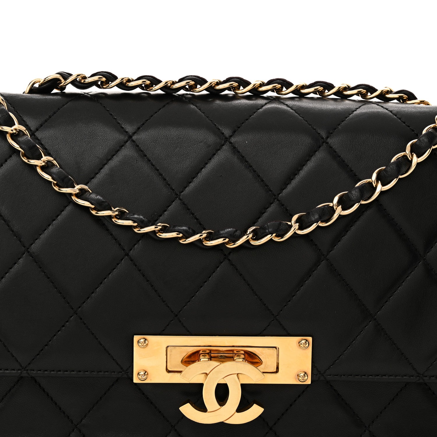 Chanel Lambskin Quilted Large Golden Class Flap Black 8 of 13