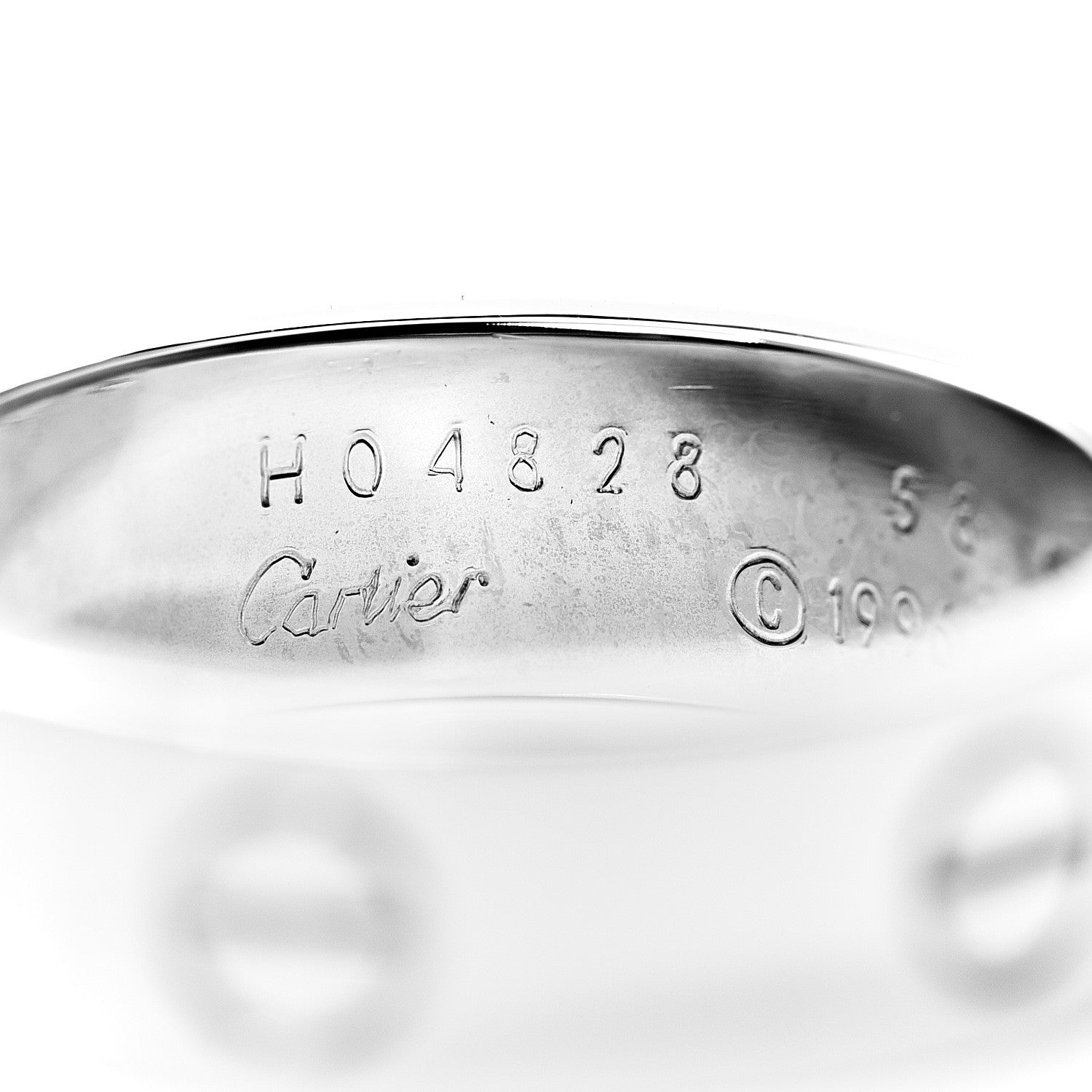 Cartier 18K White Gold 6mm LOVE Ring 58 8.25 4 of 5