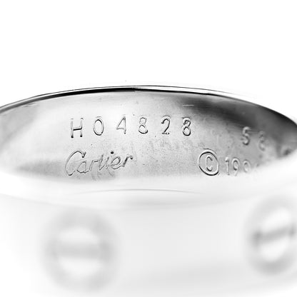 Cartier 18K White Gold 6mm LOVE Ring 58 8.25 4 of 5