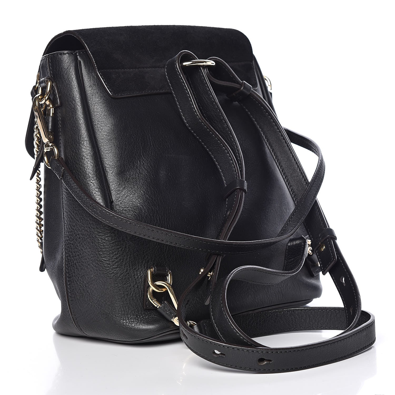 Chloe Suede Calfskin Medium Faye Backpack Black 3 of 13
