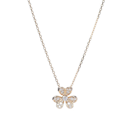 Van Cleef & Arpels 18K Yellow Gold Diamond Mini Frivole Pendant Pave Necklace 4 of 8