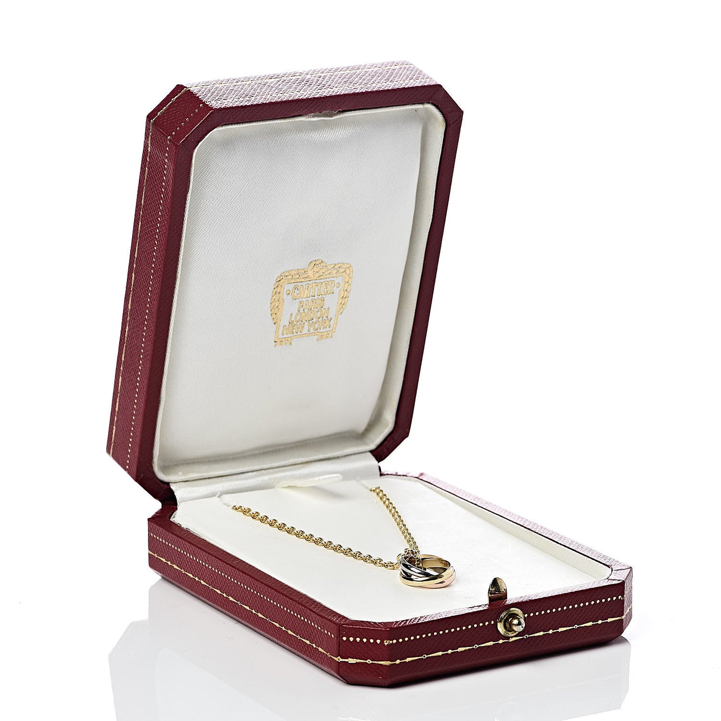 18K Pink Yellow White Gold Baby Trinity Pendant Necklace