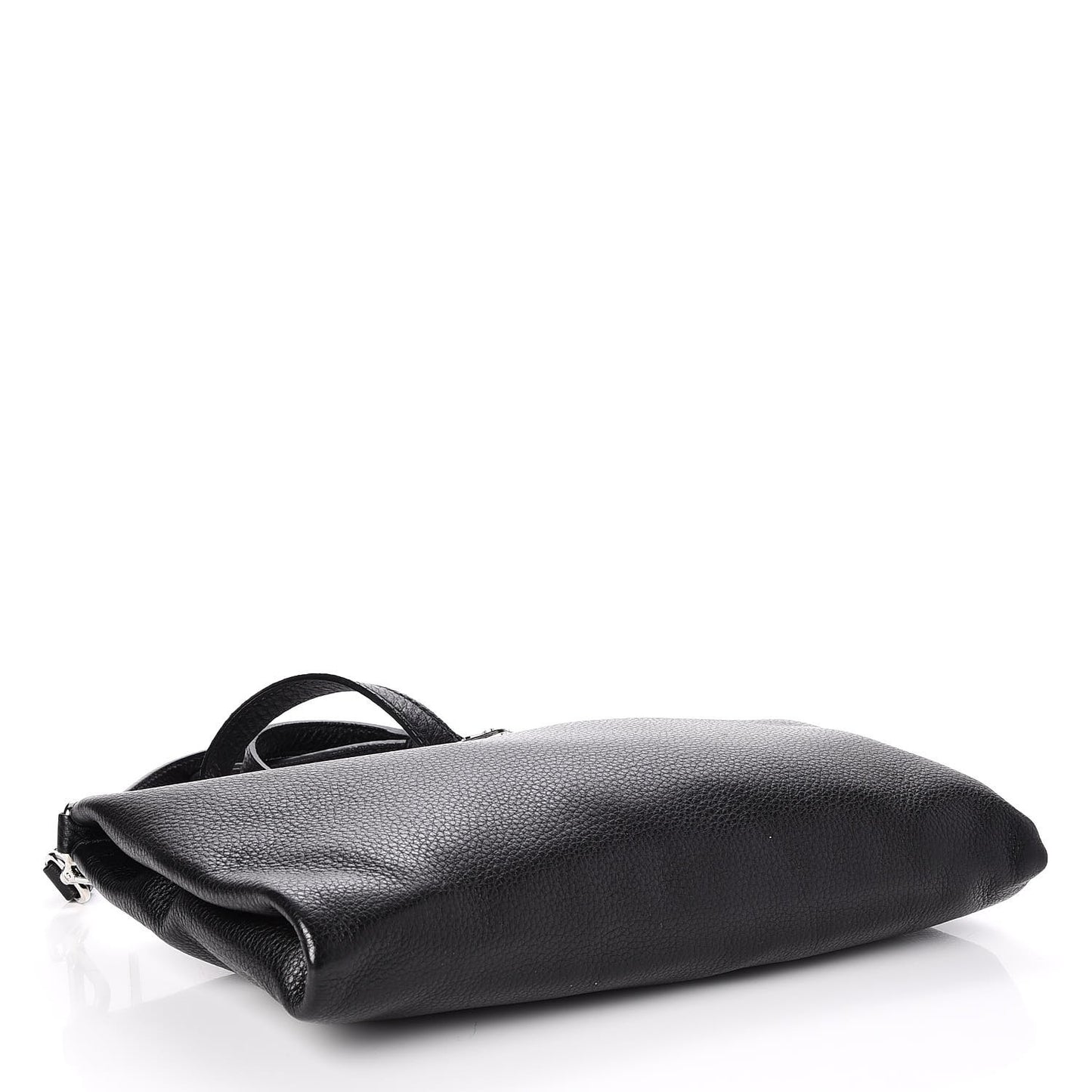 Vitello Daino Zippered Crossbody Bag Black