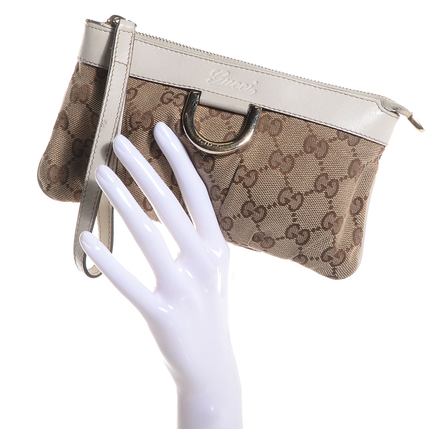 Gucci Monogram D Ring Wristlet White 2 of 7