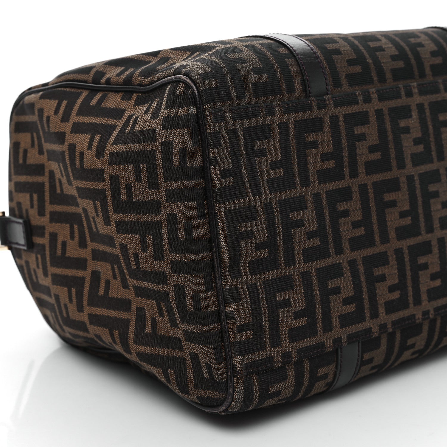 Fendi Zucca Medium Convertible Boston Satchel Tobacco Brown 8 of 9